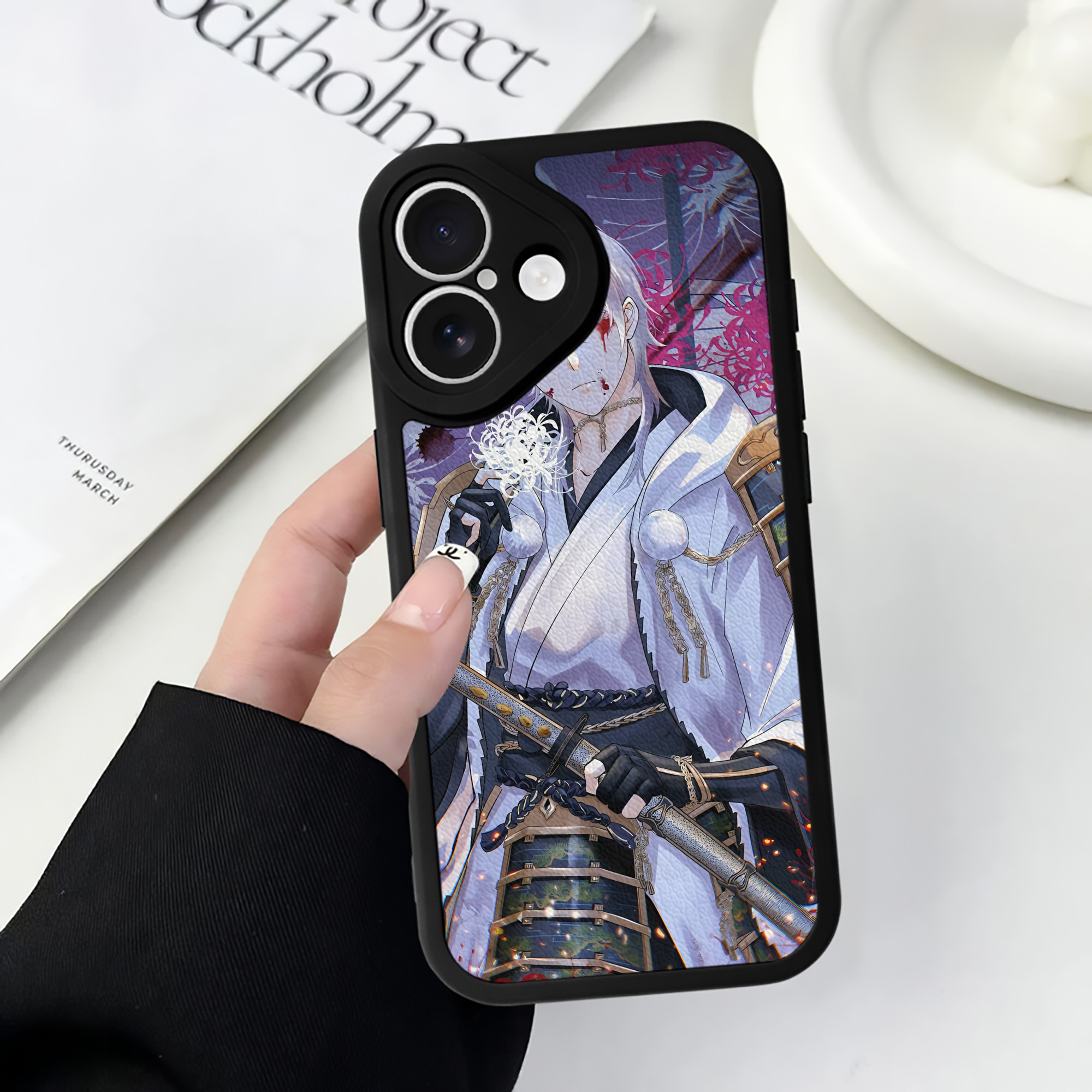 （画像用） 刀剣乱舞 Touken Ranbu 【iPhone 16シリーズ対応】シリコンスマホケース（レザー調） 材質：シリコン